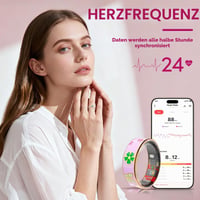 Inteligentný prsteň HPLSZCN pre ženy a mužov, ružový, veľkosť 9, sledovanie spánku, stresu a tepovej frekvencie, fitness tracker, kompatibilný s Androidom a iOS, bez predplatného aplikácie 3