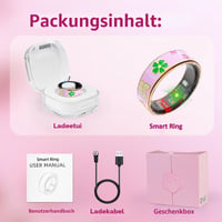 Inteligentný prsteň HPLSZCN pre ženy a mužov, ružový, veľkosť 9, sledovanie spánku, stresu a tepovej frekvencie, fitness tracker, kompatibilný s Androidom a iOS, bez predplatného aplikácie 6
