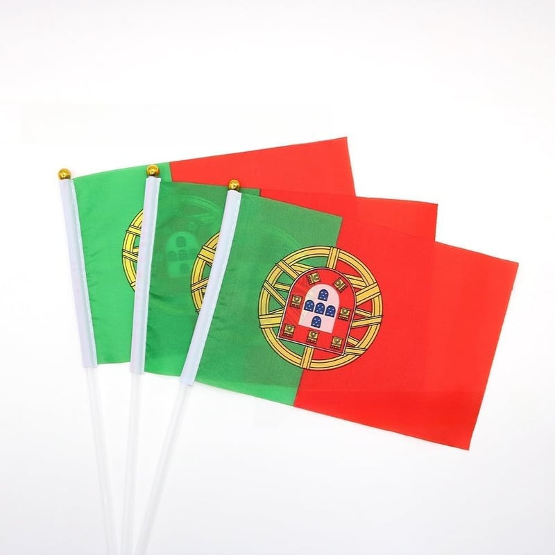 HPMAISON 50 db Portugál Zászló Kézi Zászlók Ünnepségekhez Dekorációhoz 14x21 cm