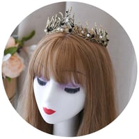 HPMAISON Fekete Kristály Tiara Korona Fejdísz Esküvőhöz Menyasszonynak 7