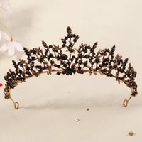 Tiara/Coroană cu cristale HPMAISON - negru 2
