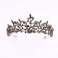 Tiara/Coroană cu cristale HPMAISON - negru 3