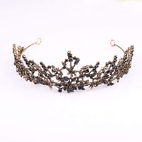 Tiara/Coroană cu cristale HPMAISON - negru 4