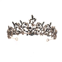 Tiara/Coroană cu cristale HPMAISON - negru 1