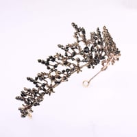 Tiara/Coroană cu cristale HPMAISON - negru 5