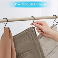 HQCM 10 db fekete rozsdamentes acél S kampó, 9 cm-es teherbírás 20 kg-ig, konyhai, fürdőszobai, hálószobai és kültéri akasztáshoz 7