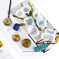 Set 4 Forme din Silicon pentru Bijuterii HQdeal - Matriță Rășină Epoxidică pentru Bijuterii DIY, Pandantiv, Colier, Cercei - Rotund, Coloană Lungă, Hexagonal 4