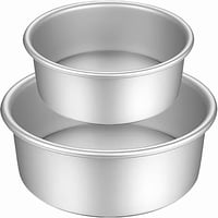 HQILRRA Tortaforma Szett 2 db Kerek Kivehető Aljú Tapadásmentes Bevonattal Anodizált Alumínium 13cm/18cm Mosogatógépben Mosható 1