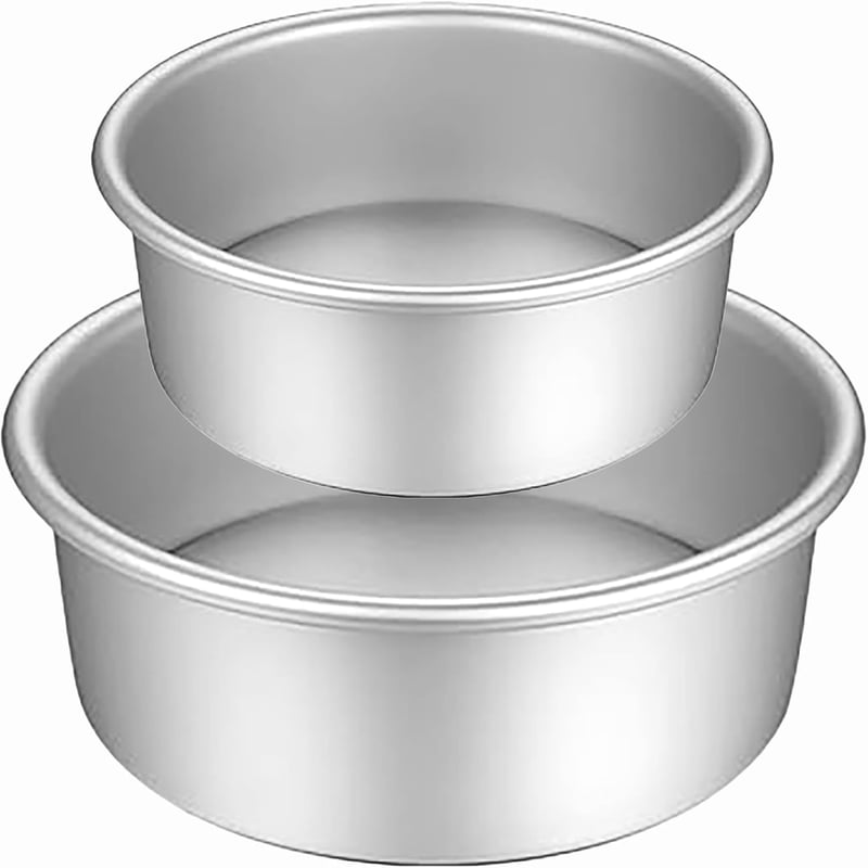 HQILRRA Tortaforma Szett 2 db Kerek Kivehető Aljú Tapadásmentes Bevonattal Anodizált Alumínium 13cm/18cm Mosogatógépben Mosható