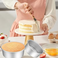 HQILRRA Tortaforma Szett 2 db Kerek Kivehető Aljú Tapadásmentes Bevonattal Anodizált Alumínium 13cm/18cm Mosogatógépben Mosható 9