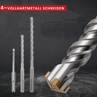 hsawbit SDS Plus Fúrófej 6x260mm Kalapácsfúró Betonhoz Kőzethez Téglafalhoz 6