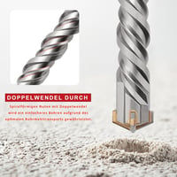 hsawbit SDS Plus Fúrófej 6x260mm Kalapácsfúró Betonhoz Kőzethez Téglafalhoz 3
