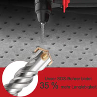 hsawbit SDS Plus Fúrófej 6x260mm Kalapácsfúró Betonhoz Kőzethez Téglafalhoz 5