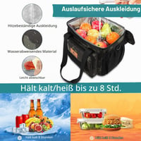 Geantă Termică Tactică HSHRISH pentru Bărbați, Geantă de Prânz Mare, Izolată, cu Strat Dublu, Impermeabilă și Antiscurgere, pentru Muncă, Picnic și Activități în Aer Liber 5