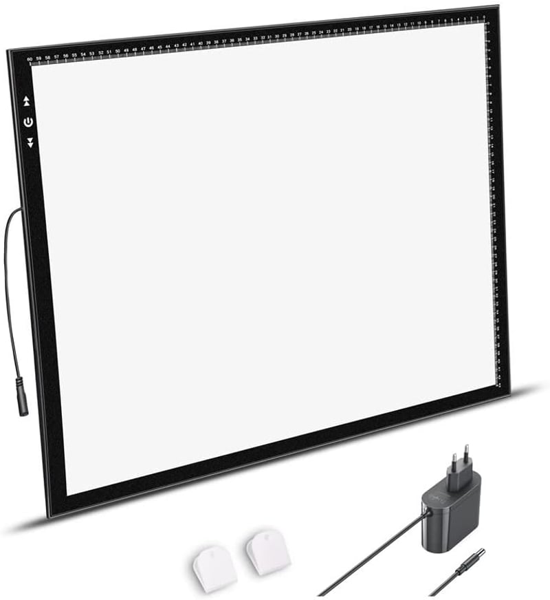 HSK A2 LED Rajztábla Érintésvezérelt Fényerőszabályzóval - 5500 Lux Világítás, Ultravékony Alumínium Keret, Tetováláshoz, Rajzoláshoz, Gyémá