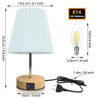 HSLighting Dotyková stmievateľná stolová lampa s USB A+C nabíjaním, 2 LED žiarovkami a látkovým tienidlom, vhodná na nočný stolík aj pracovný stôl 7