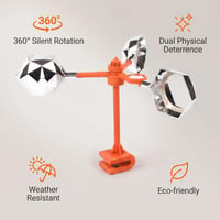 HSLXBY Veterný plašič vtákov s 360° reflexným svetelným efektom, odpudzovač holubov na balkón, do záhrady, na strechu, do sadu a k jazeru, vrátane tyče a podstavca 3