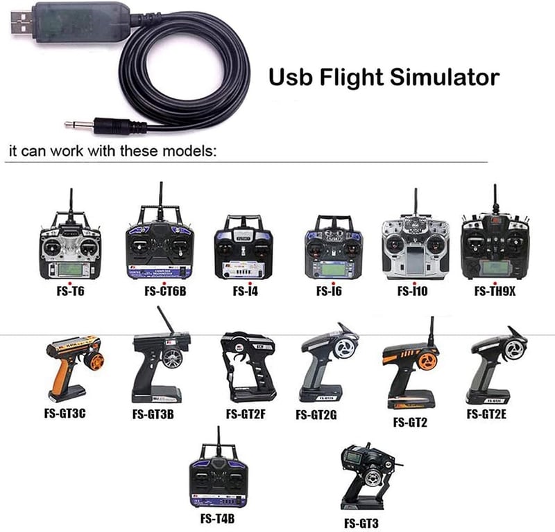 Hsthe Sea USB adapter kábel drón távirányítóhoz FS-i6 FS-i4 FS-TH9X FS-T6 FS-T4B FS-GT3 FS-GT2