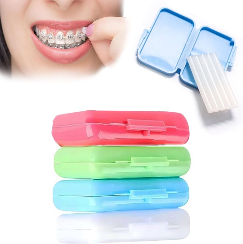 HSYTEK 4 doboz fogszabályzó konzol viasz csíkok 20 db, orthodontiai wax a dörzsölés és fájdalom enyhítésére