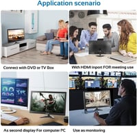 HTNZIR 15,6" Hordozható Monitor Full HD 1920x1080 Felbontással, 99% sRGB, Beépített Hangszórókkal, HDMI/VGA/BNC/AV/USB Csatlakozókkal, VESA - black 4