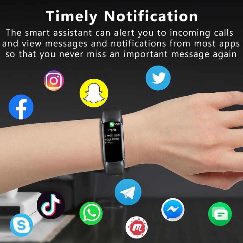 HTTWCOD Fitness Tracker Smartwatch 1.10" Szívritmus Vérnyomás Monitor IP68 Vízálló