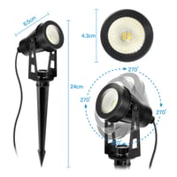 HUAEU vanjski LED vrtni reflektorski set, 4 komada, 14 m kabel, IP65 vodootporan, 3000K topla bijela, 12V, osvjetljenje za terase, staze, drveće i travnjake 7