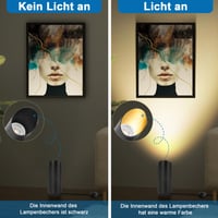 HUAEU LED podna lampa 6W GU10 usmjerena prema gore, unutarnja, crna, topla bijela 3000K, 500 lm — žarulja nedostaje (stanje: vidi 2. sliku) 5