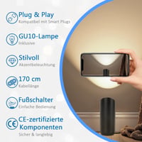 HUAEU LED podna lampa 6W GU10 usmjerena prema gore, unutarnja, crna, topla bijela 3000K, 500 lm — žarulja nedostaje (stanje: vidi 2. sliku) 8