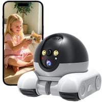 HUAJUN 1080P duálna robotická kamera pre domácich miláčikov, WiFi pohybujúca sa kamera s automatickou obchôdzkou, obojsmerným zvukom a nočným videním 1