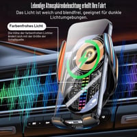 HUAJUN 15W bezdrôtová nabíjačka do auta a držiak na telefón, automatické uchytenie, otočný o 360°, na vetraciu mriežku aj s prísavkou, kompatibilný s iPhone 16/15/14/13 a Galaxy S24, čierny 8