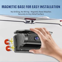 Cameră marșarier solară HUAJUN, WiFi wireless, 1080P, vedere nocturnă, cu baterie de 9600mAh și bază magnetică, pentru camioane, rulote și autoutilitare 6