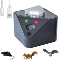 HUAJUN Ultrahangos Egérriasztó 360° LED-es Rágcsálóvédelem Fekete 1