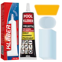 Kit de reparații pentru piscină HuakChai pentru ajutor rapid, petic din folie PVC rezistentă împotriva scurgerilor de apă, adeziv impermeabil pentru saltele și bărci gonflabile 1