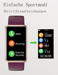 Inteligentné hodinky HUAKUA s krokomerom, bez Bluetooth a aplikácie, fitness hodinky s 1,47-palcovým dotykovým displejom, počítadlo kalórií, monitor spánku, vodotesnosť IP68, stopky 4