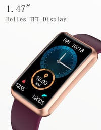 Inteligentné hodinky HUAKUA s krokomerom, bez Bluetooth a aplikácie, fitness hodinky s 1,47-palcovým dotykovým displejom, počítadlo kalórií, monitor spánku, vodotesnosť IP68, stopky 9