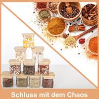 HUALIANG 12 darabos fűszertartó szett 140 ml fa tetővel és címkékkel 6