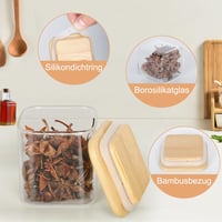 HUALIANG 12 darabos fűszertartó szett 140 ml fa tetővel és címkékkel 4