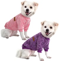 HuaLiSiJi Kutyapulóver Kis Kutyáknak Fleece Bélelt Karácsonyi Mintás Meleg Kutya Sweater Rózsaszín+Lila M-es Méret Chihuahua 1