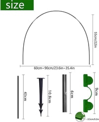 HuaMuDM 43 cm-es üvegházi ív, kerti alagút, polytunnel ív, emelt ágyhoz 3