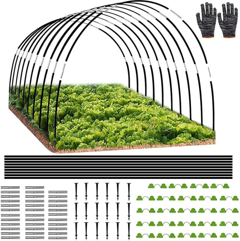 HuaMuDM 43 cm-es üvegházi ív, kerti alagút, polytunnel ív, emelt ágyhoz