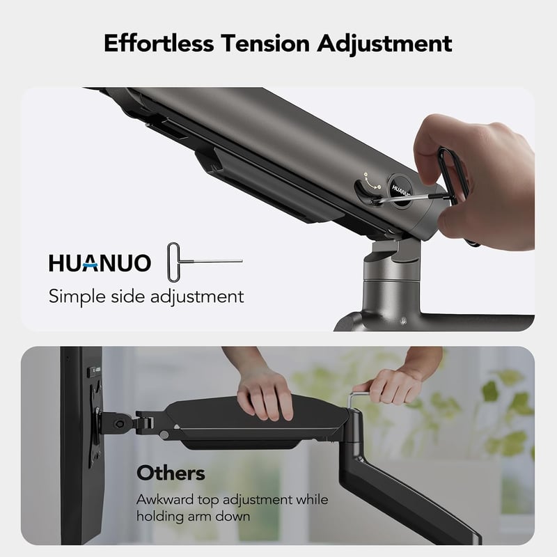 HUANUO 2 monitoros függőleges stackelhető VESA monitorállvány 13-49 col ultrawide kijelzőkhöz 18 kg terhelés 75x75 100x100 gaming
