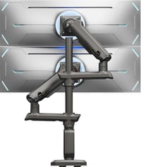 HUANUO 2 monitoros függőleges stackelhető VESA monitorállvány 13-49 col ultrawide kijelzőkhöz 18 kg terhelés 75x75 100x100 gaming 1