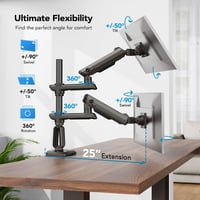 HUANUO 2 monitoros függőleges stackelhető VESA monitorállvány 13-49 col ultrawide kijelzőkhöz 18 kg terhelés 75x75 100x100 gaming 5