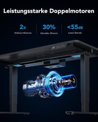 HUANUO 3 szintű elektromosan állítható asztalláb két motorral 4