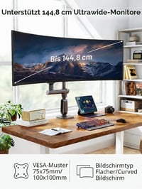 Suport monitor ultra-lat HUANUO 49", capacitate de încărcare 18 kg, braț monitor reglabil pentru gaming 2