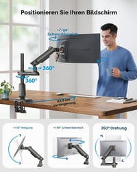 Suport monitor ultra-lat HUANUO 49", capacitate de încărcare 18 kg, braț monitor reglabil pentru gaming 5