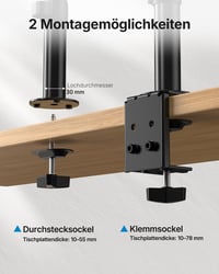 HUANUO držiak na dva monitory pre obrazovky 13-30 palcov, rameno pre dva monitory s možnosťou naklonenia a otočenia, nosnosť 10 kg na rameno, VESA 75/100 7