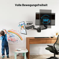 HUANUO Nástenný držiak na dva monitory pre 17-32 palcové obrazovky, plynové rameno, VESA 75/100 mm, nosnosť 2-8 kg, gaming 2