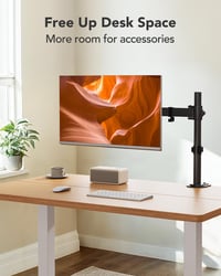 Držiak na monitor HUANUO pre obrazovky od 13 do 32 palcov, nastavenie výšky, náklonu, rotácie, 2 možnosti upevnenia, VESA 75 a 100 mm 7