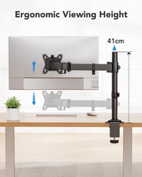 Držiak na monitor HUANUO pre obrazovky od 13 do 32 palcov, nastavenie výšky, náklonu, rotácie, 2 možnosti upevnenia, VESA 75 a 100 mm 6